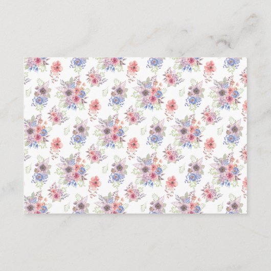 Paarse en blauwe wilde bloem Hartelijk dank Informatiekaartje (Achterkant)