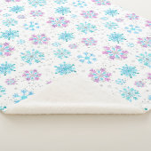 Paarse en blauwe wintersneeuwvlokken sherpa deken (3/4)