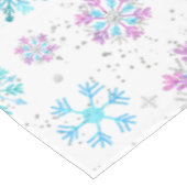 Paarse en blauwe wintersneeuwvlokken tafelkleed (Gekanteld)
