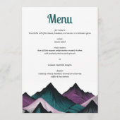 Paarse en Blauwgroen berg Menu (Voorkant)