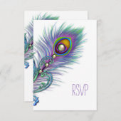Paarse en Blauwgroen Blue Peacock RSVP (Voorkant / Achterkant)