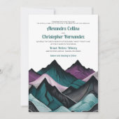 Paarse en Blauwgroen bruiloft in de bergen Kaart (Voorkant)