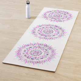 Paarse en Blauwgroen Dot Mandala Yoga Mat