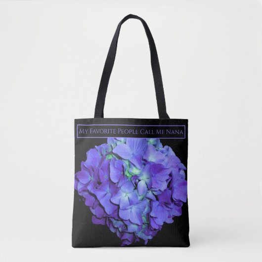 Paarse en blauwgroen hydrangea grootmoeder draagtas (Voorkant)