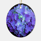 Paarse en blauwgroen hydrangea, paarse blauwe bloe keramisch ornament (Links)