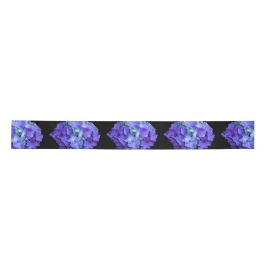 Paarse en blauwgroen hydrangea, paarse blauwe bloe lint (Voorkant)