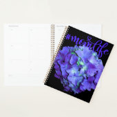 Paarse en blauwgroen hydrangea, paarse blauwe bloe planner (Display)