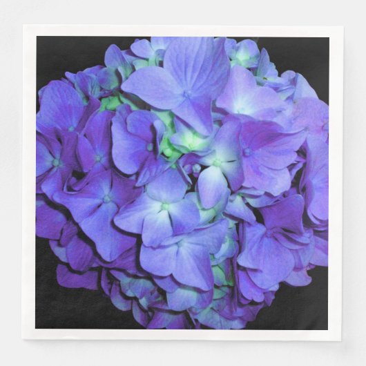 Paarse en blauwgroen hydrangea, paarse blauwe bloe servet (Voorkant)