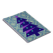 Paarse en Blauwgroen kerstboom stijl Notitieboek (Rechterzijde)