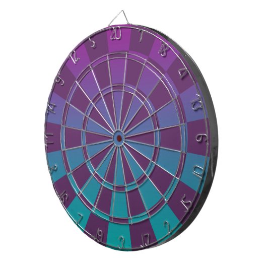 Paarse en Blauwgroen ombre Dartbord (Voorkant Rechts)