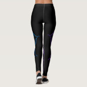 Paarse en Blauwgroen Ombre Faux Glitter Mandala ov Leggings (Achterkant)