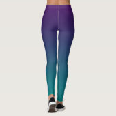 Paarse en Blauwgroen ombre Leggings (Achterkant)