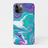 Paarse en Blauwgroen schildkunst Case-Mate iPhone Case (Achterkant)
