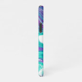 Paarse en Blauwgroen schildkunst iPhone Hoesje (Rechterkant)