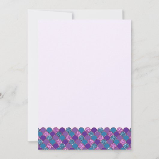 Paarse en Blauwgroen Zeemeermin Verjaardagsfeest Kaart (Achterkant)