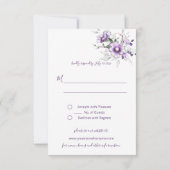 Paarse en Blush Diamond Lijst | RSVP Kaartje (Achterkant)