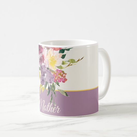 Paarse en boeroedische waterverf die aanpasbaar is koffiemok (Voorkant rechts)