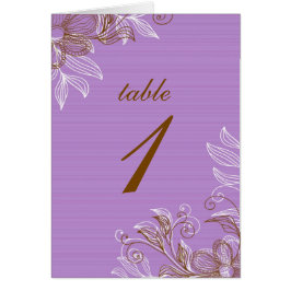 Paarse en Bruine Bloemen Tafel Zittende Kaarten