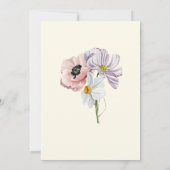 Paarse en Crème Bloemen Bordered Wedding Kaart (Achterkant)