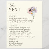 Paarse en Crème Bloemen Bordered Wedding Menu (Voorkant)