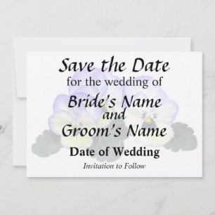Paarse en Crème Viooltjes Save The Date