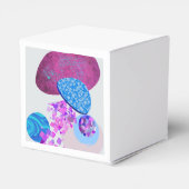 Paarse en cyaan moderne vormen bedankdoosjes (Achterkant)