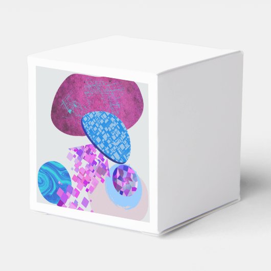 Paarse en cyaan moderne vormen bedankdoosjes (Achterkant)