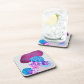 Paarse en cyaan moderne vormen bier onderzetter (Rechterzijde)