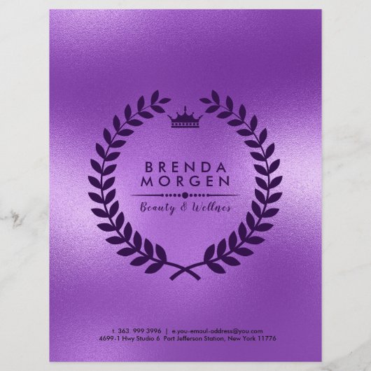 Paarse en diepPaarse Laurel Wreath Flyer (Achterkant)