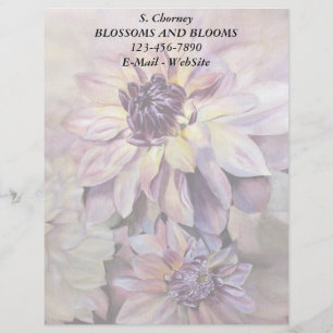 PAARSE EN GEEL DAHLIAS LETTERHEAD CUSTOM BRIEFHOOFD