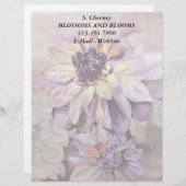 PAARSE EN GEEL DAHLIAS  LETTERHEAD CUSTOM BRIEFHOOFD (Voorkant / Achterkant)