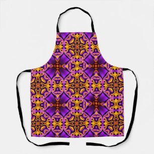 Paarse en geel gepatenteerde All-Over Print Schort