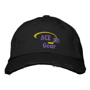 Paarse en Gele Aas Gear Geborduurd Pet