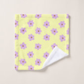 Paarse en gele bloem Boho stijl Bad Handdoek (Wasdoekje)