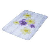 Paarse en gele bloemen Blauw blad Music Bath Mat (Gekanteld)
