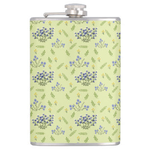 paarse en gele bloemen heupfles