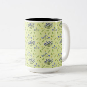 paarse en gele bloemen tweekleurige koffiemok