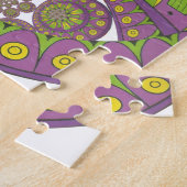 Paarse en gele caleidoscoop legpuzzel (Zijkant)