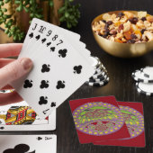 Paarse en gele caleidoscoop pokerkaarten (Insitu)