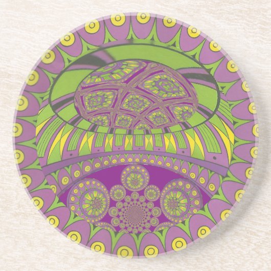 Paarse en gele caleidoscoop zandsteen onderzetter (Voorkant)