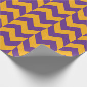 Paarse en gele Chevron Zigzag Cadeaupapier (Hoek)