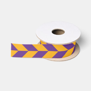 Paarse en gele Chevron Zigzag Lint