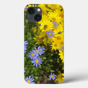 Paarse en gele Daisies Hoesje-Mate telefoonhoes iPhone 13 Hoesje