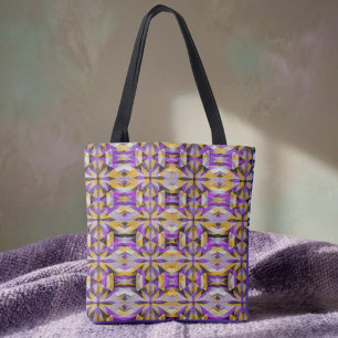 Paarse en gele diamantgeometrie draagtas