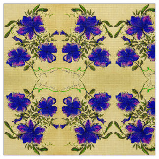 Paarse en gele Floral Stof