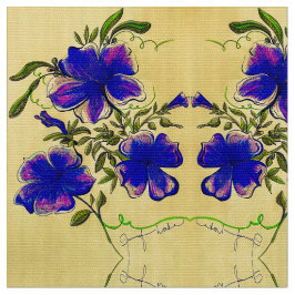 Paarse en gele Floral Stof