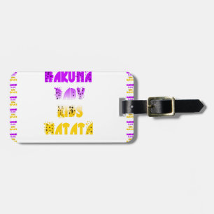 Paarse en gele Hakuna Matata Baby Kinderen G Bagagelabel