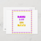 Paarse en gele Hakuna Matata Baby Kinderen G Briefkaart (Voorkant / Achterkant)