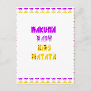 Paarse en gele Hakuna Matata Baby Kinderen G Briefkaart