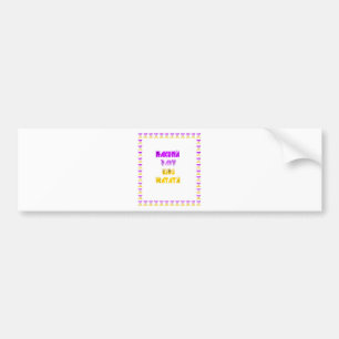 Paarse en gele Hakuna Matata Baby Kinderen G Bumpersticker